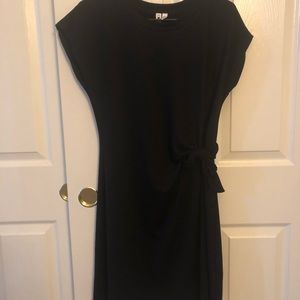 Casual black dress waist tie